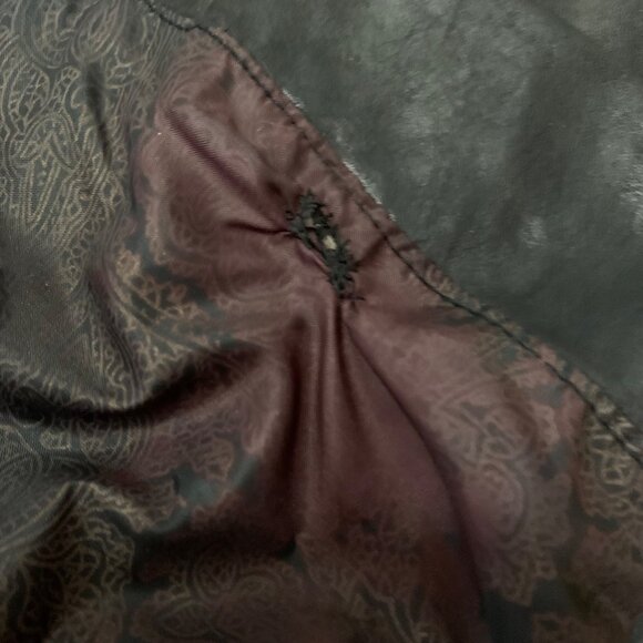 Vintage 1980s Black Leather Trench Coat Duster Womens Size Large By G3, GIII - Picture 11 of 11